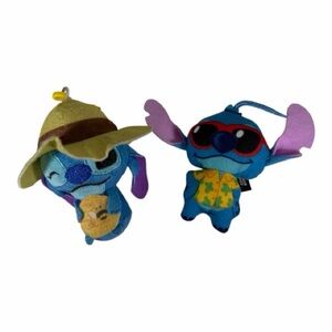 2 Disney Stitch Clip On Backpack Plush